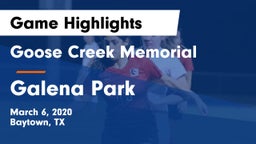 Goose Creek Memorial  vs Galena Park  Game Highlights - March 6, 2020