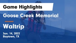 Goose Creek Memorial  vs Waltrip  Game Highlights - Jan. 14, 2022
