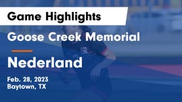 Goose Creek Memorial  vs Nederland  Game Highlights - Feb. 28, 2023