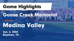 Goose Creek Memorial  vs Medina Valley  Game Highlights - Jan. 6, 2024