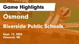 Osmond  vs Riverside Public Schools Game Highlights - Sept. 12, 2020