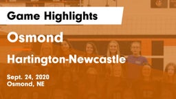 Osmond  vs Hartington-Newcastle  Game Highlights - Sept. 24, 2020