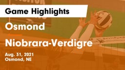 Osmond  vs Niobrara-Verdigre  Game Highlights - Aug. 31, 2021