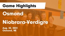 Osmond  vs Niobrara-Verdigre  Game Highlights - Aug. 30, 2022