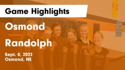 Osmond  vs Randolph  Game Highlights - Sept. 8, 2022