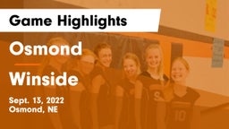 Osmond  vs Winside  Game Highlights - Sept. 13, 2022