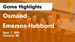 Osmond  vs Emerson-Hubbard  Game Highlights - Sept. 7, 2023