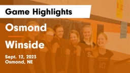 Osmond  vs Winside  Game Highlights - Sept. 12, 2023