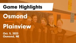 Osmond  vs Plainview  Game Highlights - Oct. 5, 2023