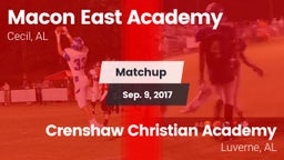 Matchup: Macon-East vs. Crenshaw Christian Academy  2017