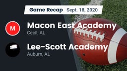 Recap: Macon East Academy  vs. Lee-Scott Academy 2020