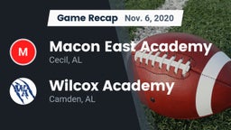 Recap: Macon East Academy  vs. Wilcox Academy  2020