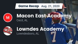 Recap: Macon East Academy  vs. Lowndes Academy  2020