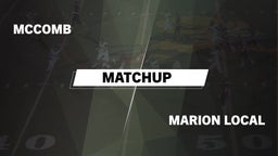 Matchup: McComb  vs. Marion Local  2016