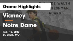 Vianney  vs Notre Dame  Game Highlights - Feb. 18, 2022