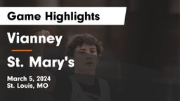 Vianney  vs St. Mary's  Game Highlights - March 5, 2024