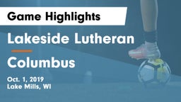 Lakeside Lutheran  vs Columbus  Game Highlights - Oct. 1, 2019