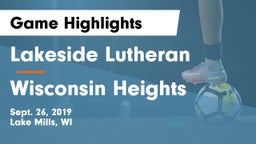 Lakeside Lutheran  vs Wisconsin Heights Game Highlights - Sept. 26, 2019