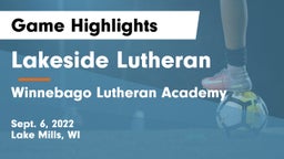 Lakeside Lutheran  vs Winnebago Lutheran Academy  Game Highlights - Sept. 6, 2022
