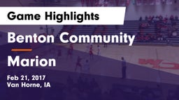 Benton Community vs Marion  Game Highlights - Feb 21, 2017