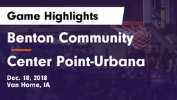Benton Community vs Center Point-Urbana  Game Highlights - Dec. 18, 2018