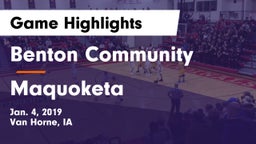 Benton Community vs Maquoketa  Game Highlights - Jan. 4, 2019