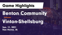 Benton Community vs Vinton-Shellsburg  Game Highlights - Jan. 11, 2021