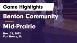 Benton Community vs Mid-Prairie  Game Highlights - Nov. 28, 2023