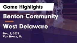 Benton Community vs West Delaware  Game Highlights - Dec. 8, 2023