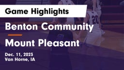 Benton Community vs Mount Pleasant  Game Highlights - Dec. 11, 2023