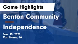 Benton Community vs Independence  Game Highlights - Jan. 15, 2021
