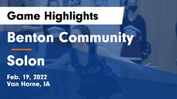 Benton Community vs Solon  Game Highlights - Feb. 19, 2022