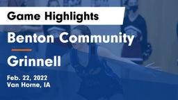Benton Community vs Grinnell  Game Highlights - Feb. 22, 2022