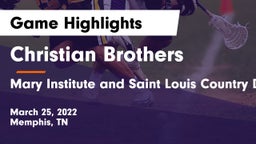 Christian Brothers  vs Mary Institute and Saint Louis Country Day School Game Highlights - March 25, 2022