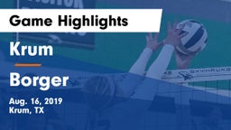 Krum  vs Borger  Game Highlights - Aug. 16, 2019