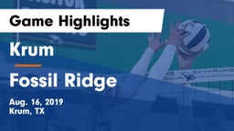 Krum  vs Fossil Ridge  Game Highlights - Aug. 16, 2019