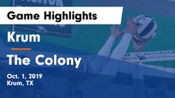 Krum  vs The Colony  Game Highlights - Oct. 1, 2019