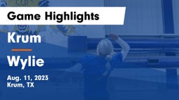 Krum  vs Wylie  Game Highlights - Aug. 11, 2023
