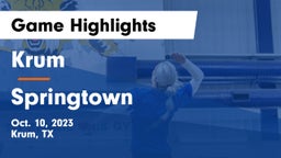 Krum  vs Springtown  Game Highlights - Oct. 10, 2023