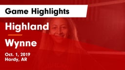 Highland  vs Wynne  Game Highlights - Oct. 1, 2019