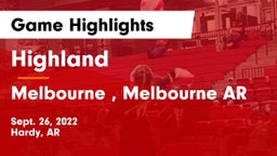 Highland  vs Melbourne , Melbourne AR Game Highlights - Sept. 26, 2022