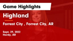 Highland  vs Forrest City , Forrest City, AR Game Highlights - Sept. 29, 2022