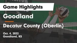 Goodland  vs Decatur County (Oberlin) Game Highlights - Oct. 4, 2022