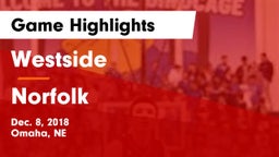 Westside  vs Norfolk  Game Highlights - Dec. 8, 2018