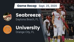 Recap: Seabreeze  vs. University  2020
