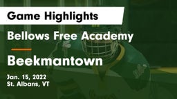 Bellows Free Academy  vs Beekmantown Game Highlights - Jan. 15, 2022