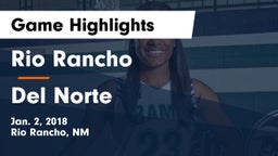 Rio Rancho  vs Del Norte  Game Highlights - Jan. 2, 2018
