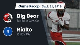 Recap: Big Bear  vs. Rialto  2019