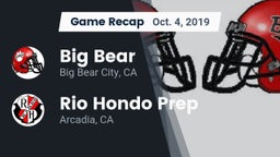 Recap: Big Bear  vs. Rio Hondo Prep  2019
