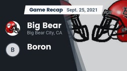 Recap: Big Bear  vs. Boron 2021